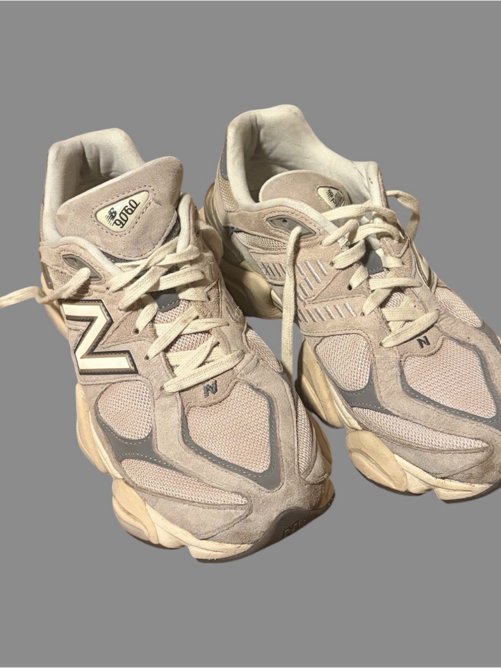 New Balance Beige and Cream Running Sneakers
